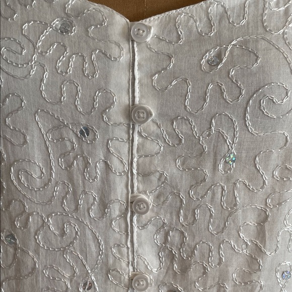 White embroidered Summer Midi Dress - Picture 2 of 6